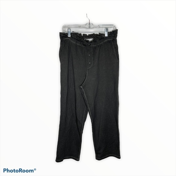 NEW SOMETHING NAVY Ruffle Cropped Sweat Pants, S - Picture 3 of 4